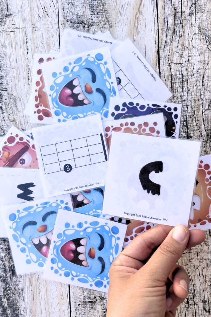 Printable Ukulele Chord Monster Memory Game featuring colorful monster-themed cards with ukulele chord diagrams and chord names. Designed to help beginner students practice chord recognition through a fun matching activity.