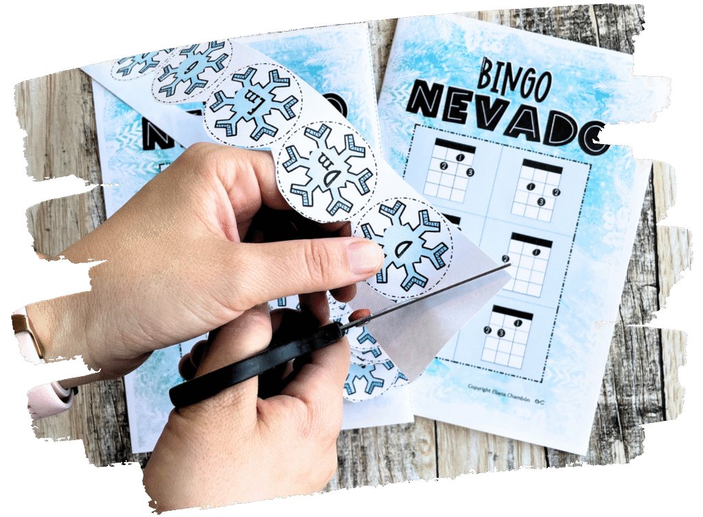 Ukulele chord practice activity for elementary music students.