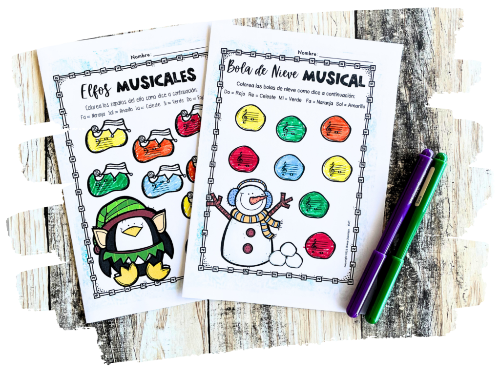 Fun Christmas music worksheets for December lessons
