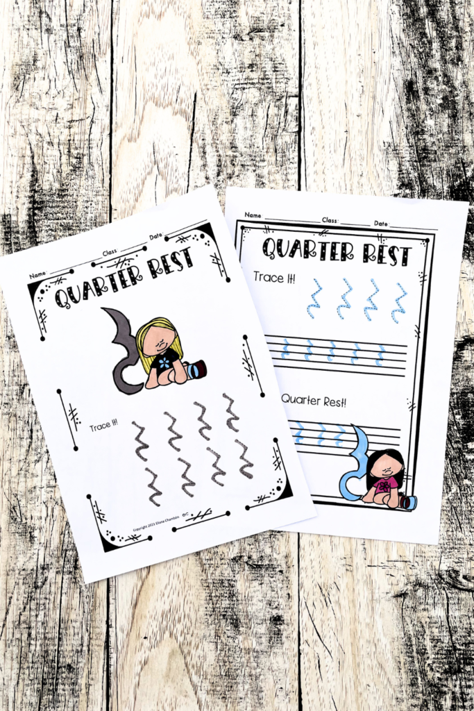 music note tracing worksheets for beginner ukulele rhythm lessons