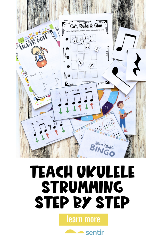how to teach ukulele strumming through rhythm activities for beginners